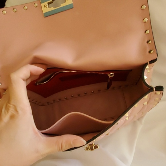 Spike bag Valentino pink lambskin - Picture 6 of 8